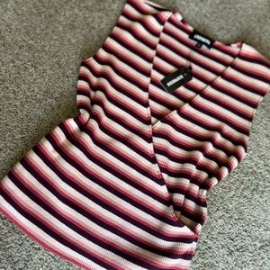 Urban Expressions Striped Tank Top - Red and Pink
